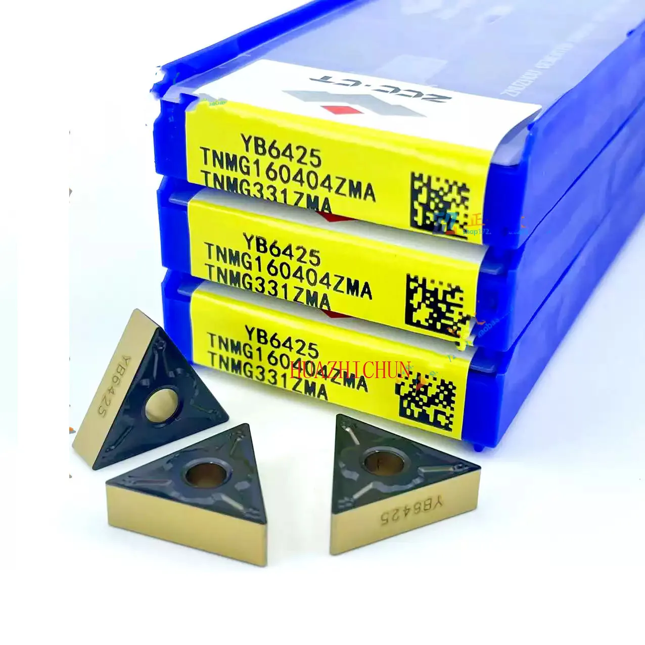 

HUAZHICHUN 10pcs CNC turning double-color cutting tool TNMG160404/160408/160412-ZMA YB6425