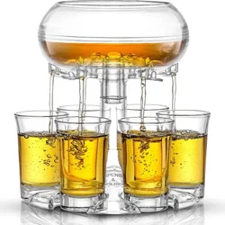 6 Shot Acrylic Dispenser Cocktail Red Wine Transparent Diverter Mixing Set Ba  Family Gathering Wine Set Game