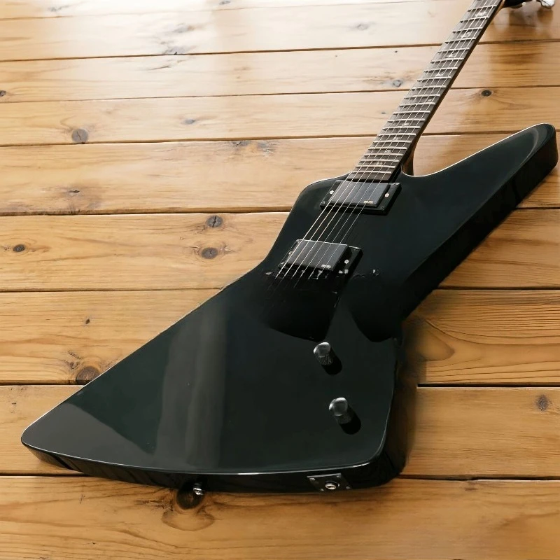 Black Explorer Electric Guitar 22 Free Pure Black
