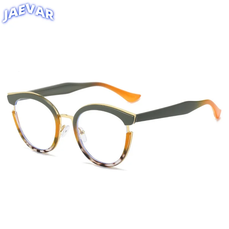 

JAEVAR New TR90 Eyeframe Ultra Light Round Women's Glasses Frame Anti Blue Light Optical Prescription Glasses Frame Men 2117