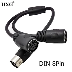 DIN 8-Pin MIDI Cable Splitter Y Cable Adapter One 8-Pin Male to Two 8pin 2 Female Cable 30cm/0.3m 1ft