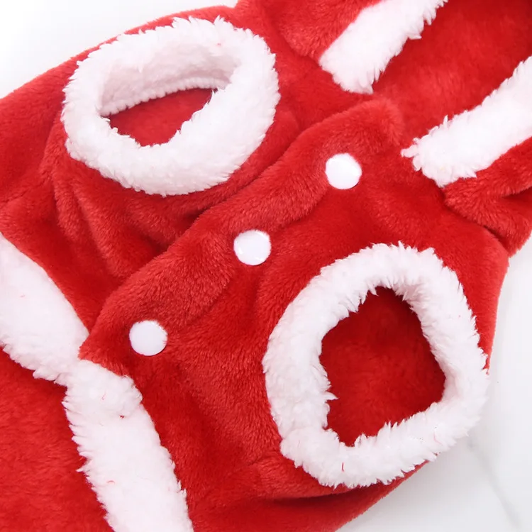 Weihnachts-Rentier-Hundehoodie aus weichem Flanell, warme zweibeinige Haustierkleidung, Weihnachts-Cosplay-Kostüm für kleine Hunde und Katzen – Detail 9