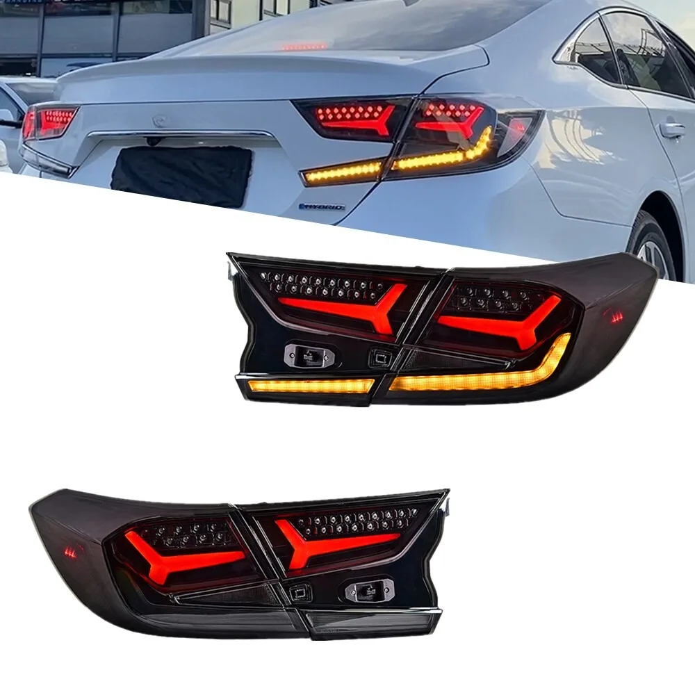LED Tail Lights For Honda Accord 10Th Gen 2018-2022 Sequential Rear Lamps Smoke
