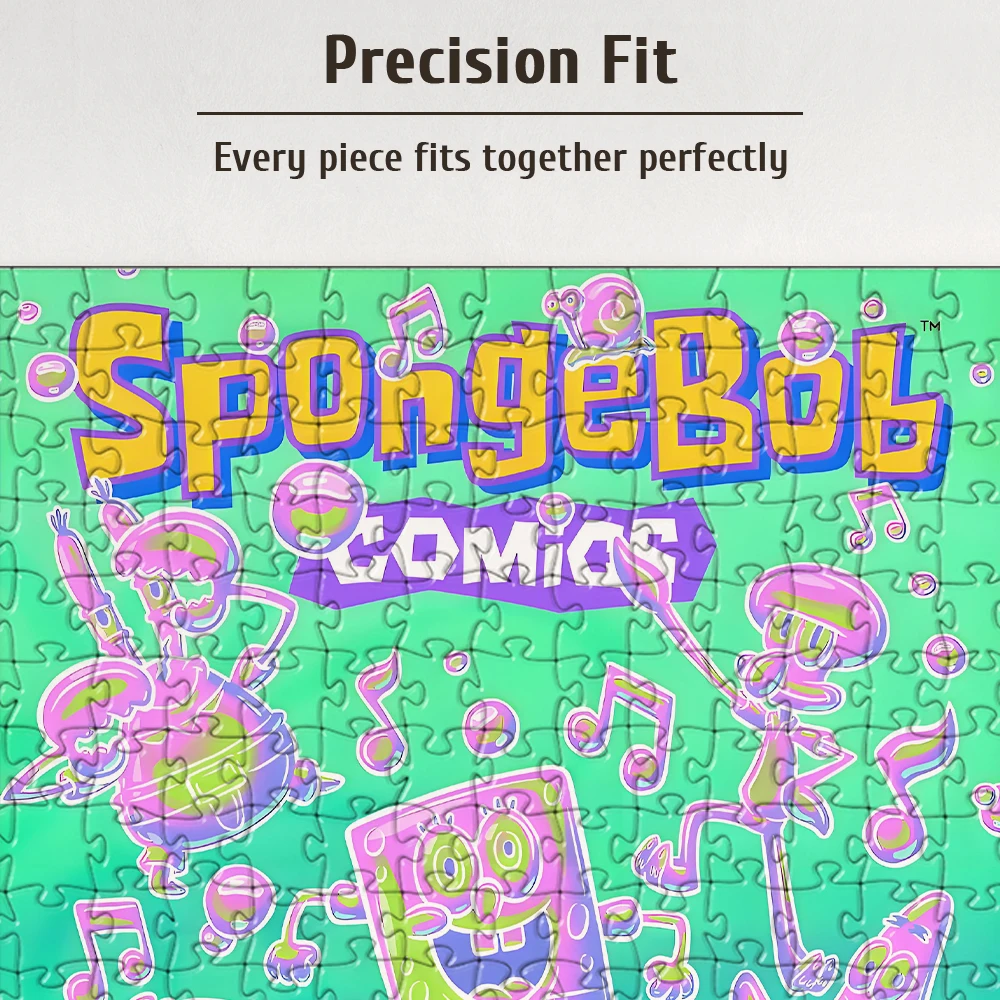 SpongeBob Blow Bubble Thème de dessin animé Puzzle au sol en bois Jeu amusant - Disponible en 108/200/300/500/1000 pièces Options