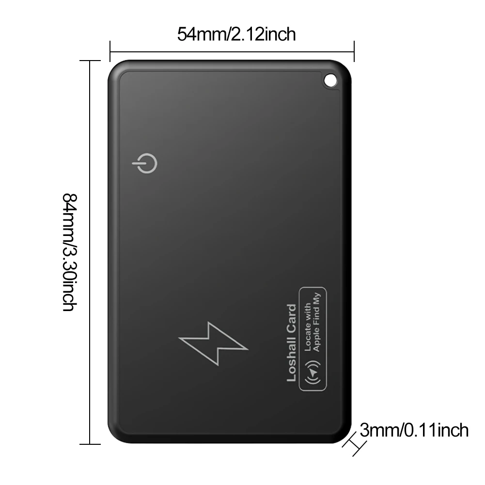 Global GPS Tracker Card Ultra-Thin Wireless Charging Wallet Tracker Card Work with Find My App GPS Locator Smart Location Tag
