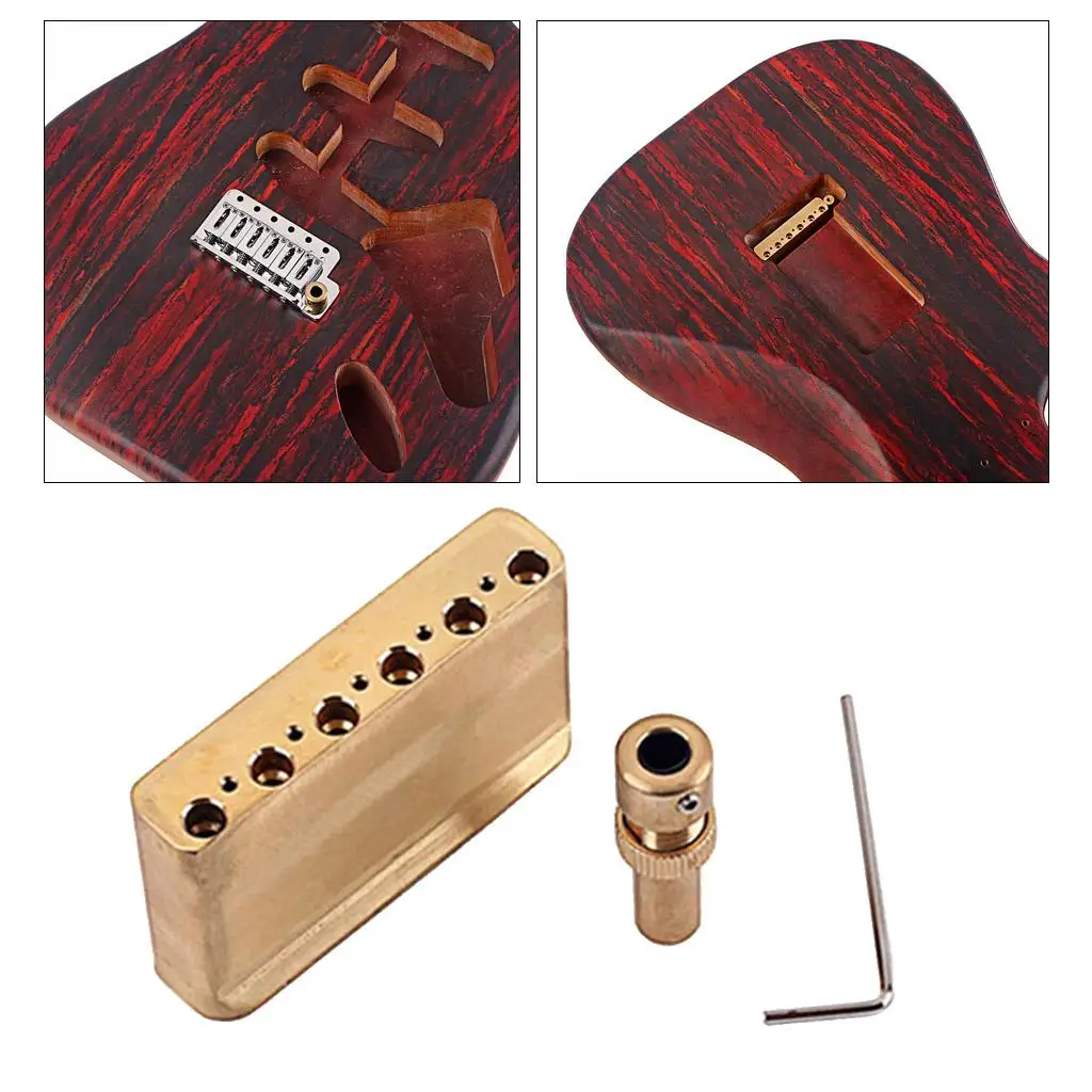 DIY Brass Electric Guitar Tremolo Block Base for ST Guitar Bridge