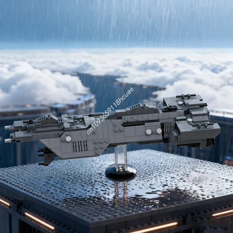 

688 деталей MOC Halo: Модель космического корабля UNSC Spirit Fire в миниатюрном масштабе, конструктор, рождественский подарок, игрушка для самостоятельной сборки, креативная идея, подарок на день рождения для детей