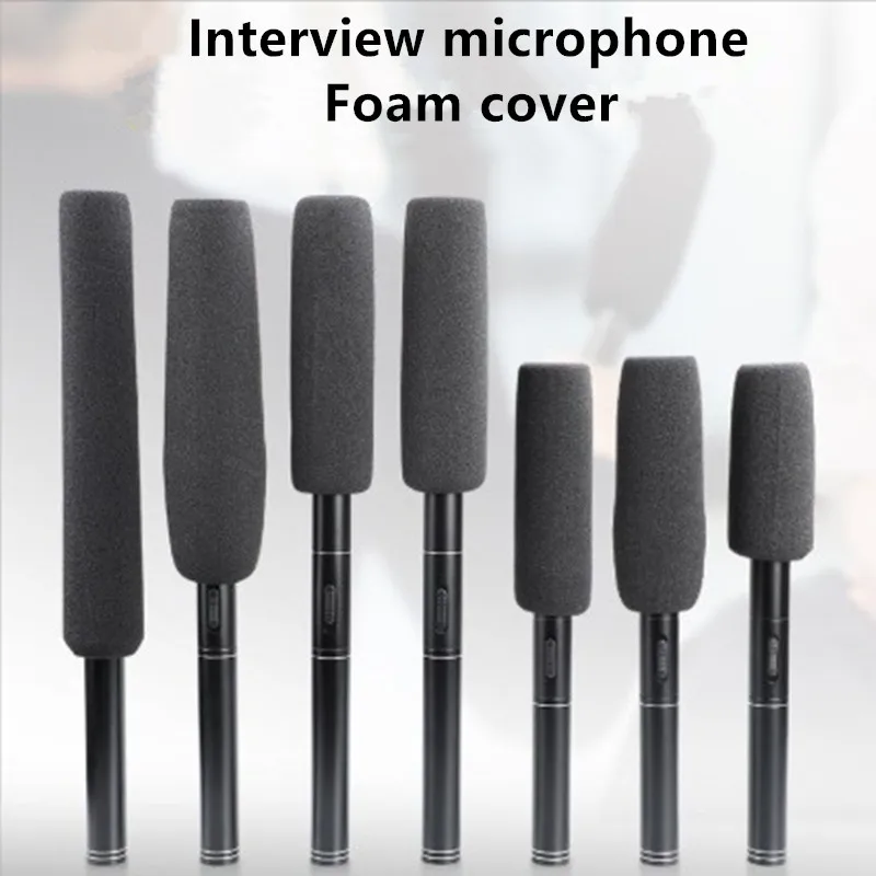 1pc microfone capa de espuma filtro de microfone, câmera microfone pára-brisas esponja capas para reunião de conferência, entrevistas 12-21cm de comprimento