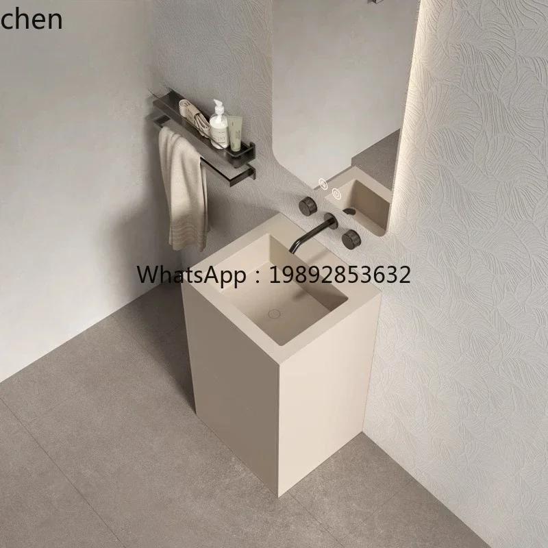 9artificial stone wash basin integrated floor type face wash table hotel household storage square column basin
