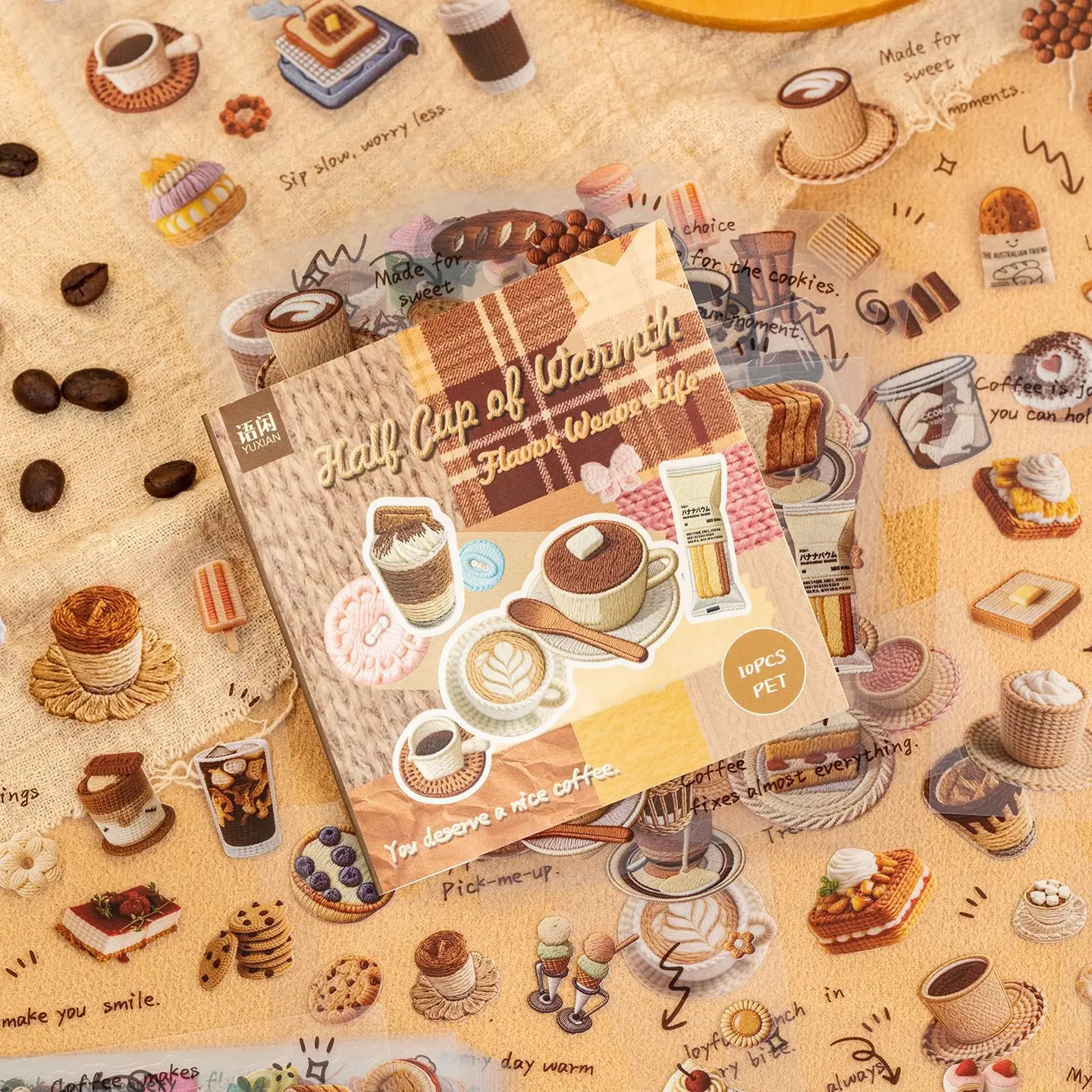 10Pcs/bag Food and Drink Pattern Decoration Handbook Material Sticker Book DIY Handbook Scrapbook DIY Scrapbook Framed Albums