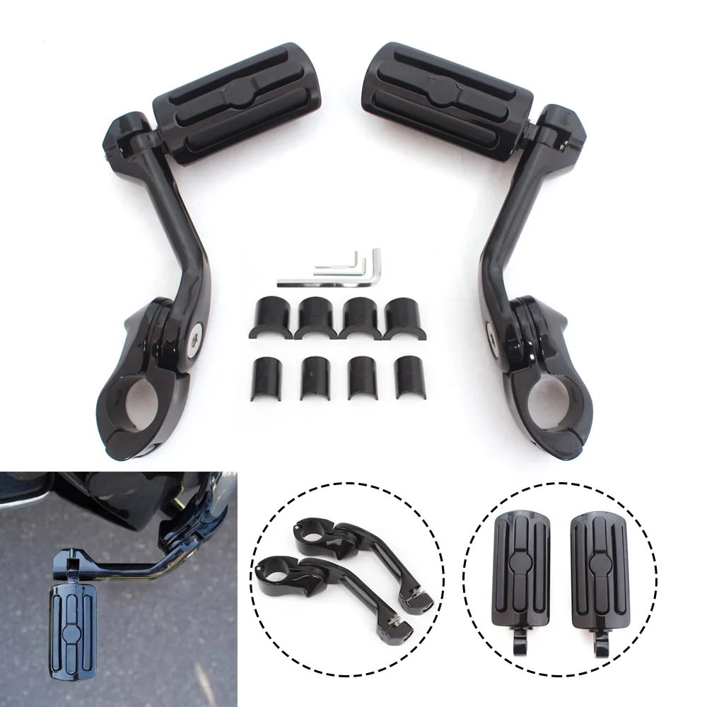 

Universal Motorcycle Accessories 1-1/4 " Highway Engine Guards adjustments Footpeg riders position Metal + Rubber 32mm Foot peg