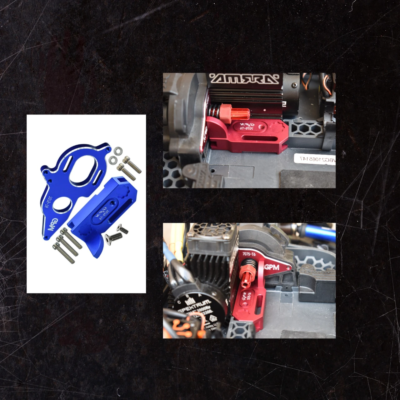 

Алюминиевая центральная опора коробки передач 7075 и пластина радиатора двигателя для ARRMA 1/10 Granite, Vorteks, Typhon