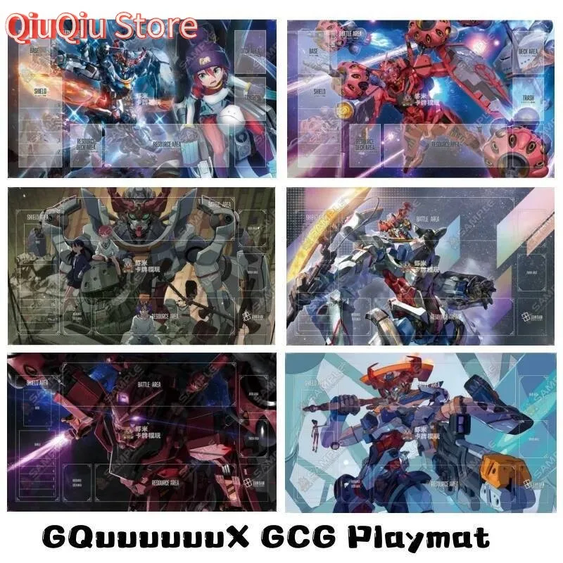 Gundam GQuuuuuuux Beginning Series TCG Grid Card Playmat Cartoon Amate Yuzuriha Single-player Battle Rubber Table Pad