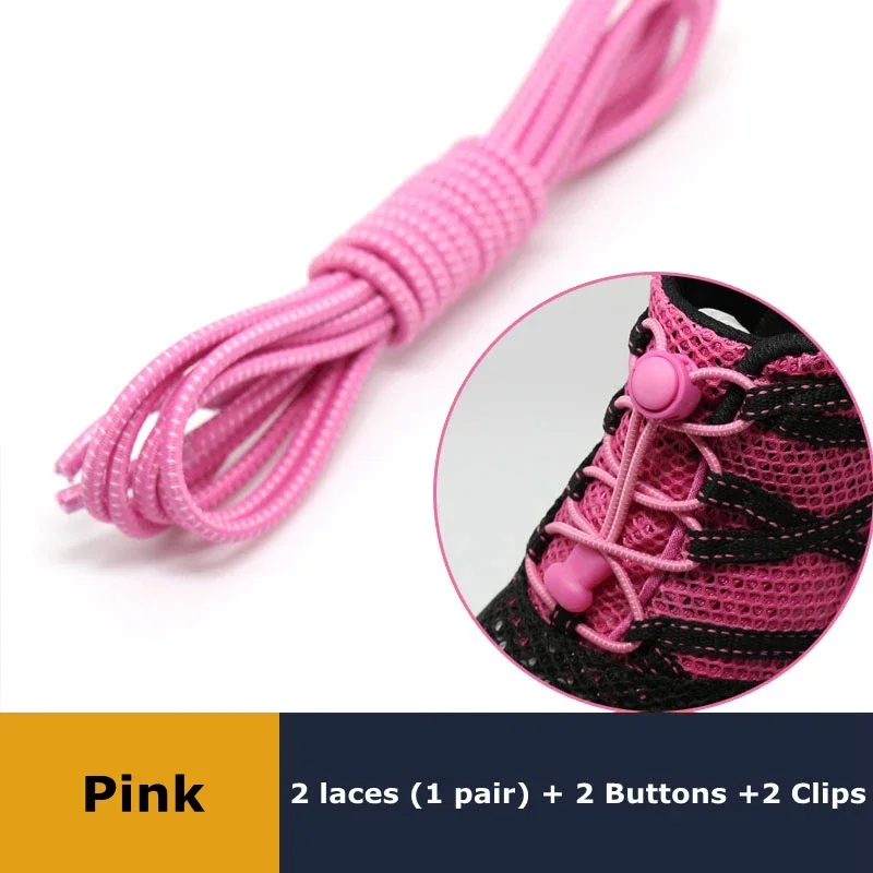 1 Paar elastische Schnürsenkel ohne Binden für Sneaker, schnell dehnbare Schnürsenkel mit Verschluss, runde Gummi-Schnürsenkel für einfache Anpassung