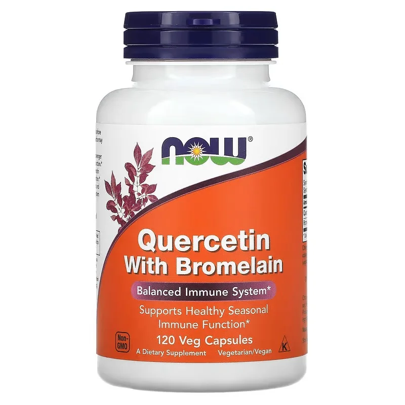 Quercetin and bromelain, 120 capsules,support lung health;natural antioxidants and enzyme supplements promote respiratory health