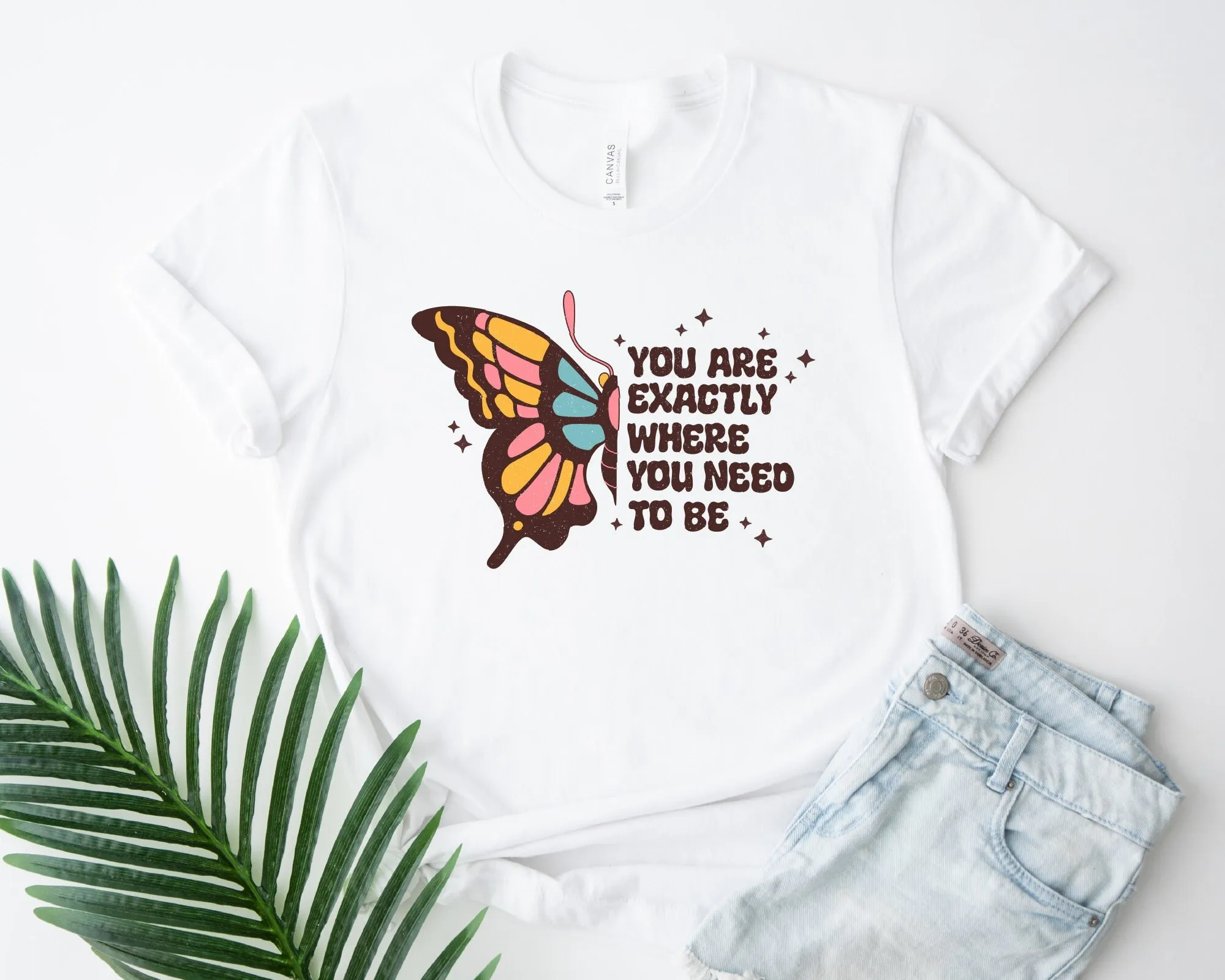 You Are Exactly Where Need To Be T Shirt Pump Cover Motivational Gym Vintage Sunflower Distressed Self Love