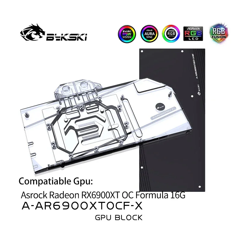 

Bykski GPU Water Cooling Block for Asrock Radeon RX6900XT OC Formula 16G,With Backplate GPU Water Cooling Cooler,A-AR6900XTOCF-X