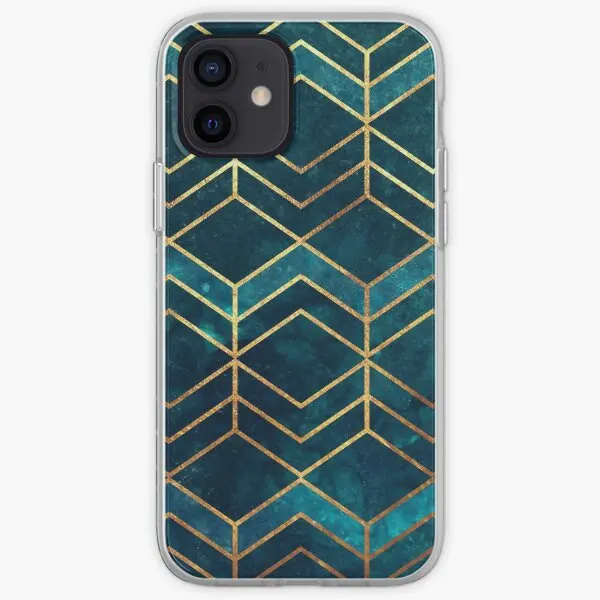 Deep Teal And Gold Arrows Pattern Iphone  Phone Case Customizable for iPhone X XS XR Max 11 12 13 14 Pro Max Mini 6 6S 7 8 Plus