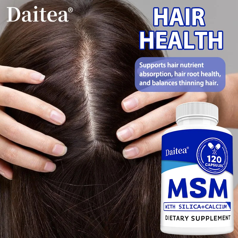 كبسولات مكملة MSM، تدعم المفاصل والشعر وصحة البشرة والأظافر، وتنظيم عملية التمثيل الغذائي في السكر في الدم ، تعزيز المناعة #3