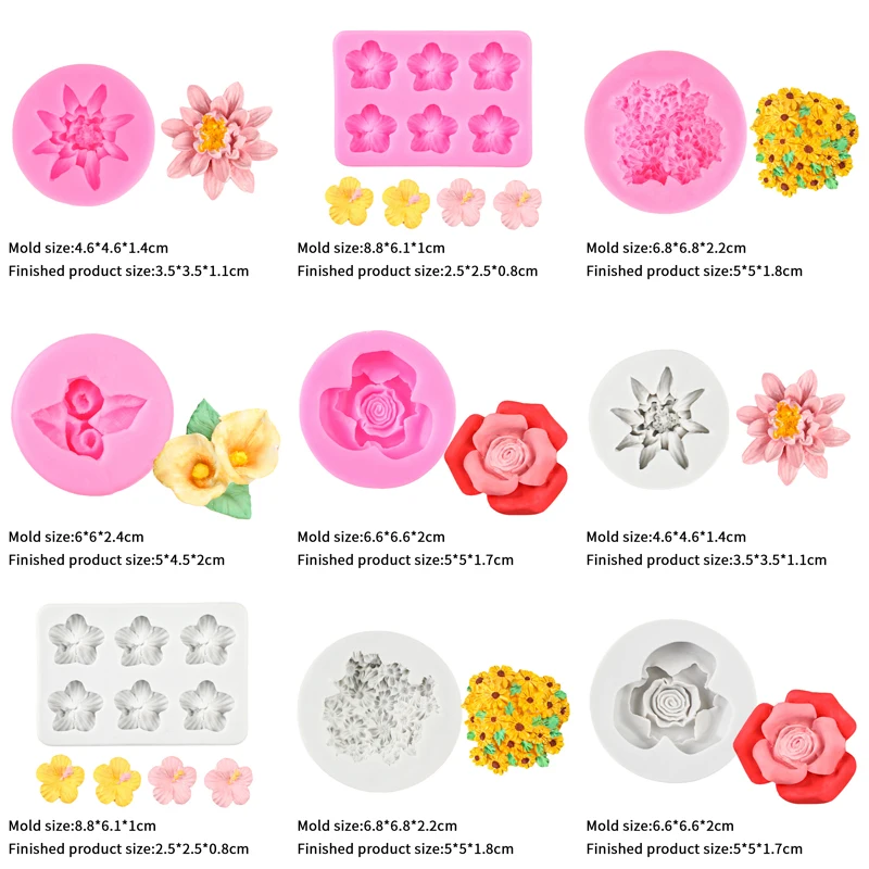 Mini Lotus Rose Kamelie Blume Silikon Sugarcraft Form Cookie Cupcake Schokolade Backform Fondant Kuchen Dekorieren Werkzeuge