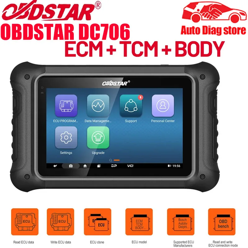 OBDSTAR DC706 ECU Tool A/ B/ C Version for Car and Motorcycle ECM/ TCM/ BODY Clone by OBD or BENCH