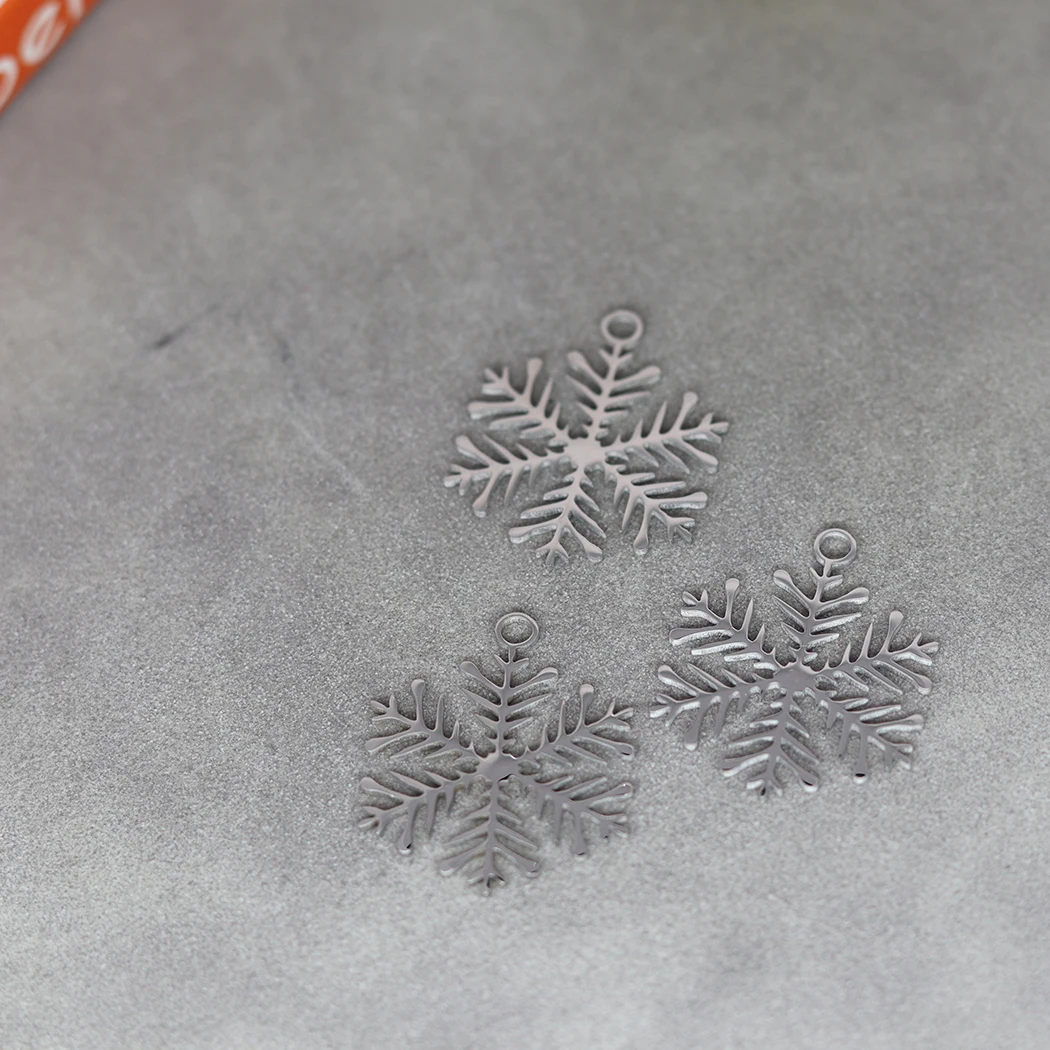 3pcs Winter Snowflake Art Line ciondolo in acciaio inossidabile fai da te orecchini Vintage collana Charms per gioielli che fanno risultati