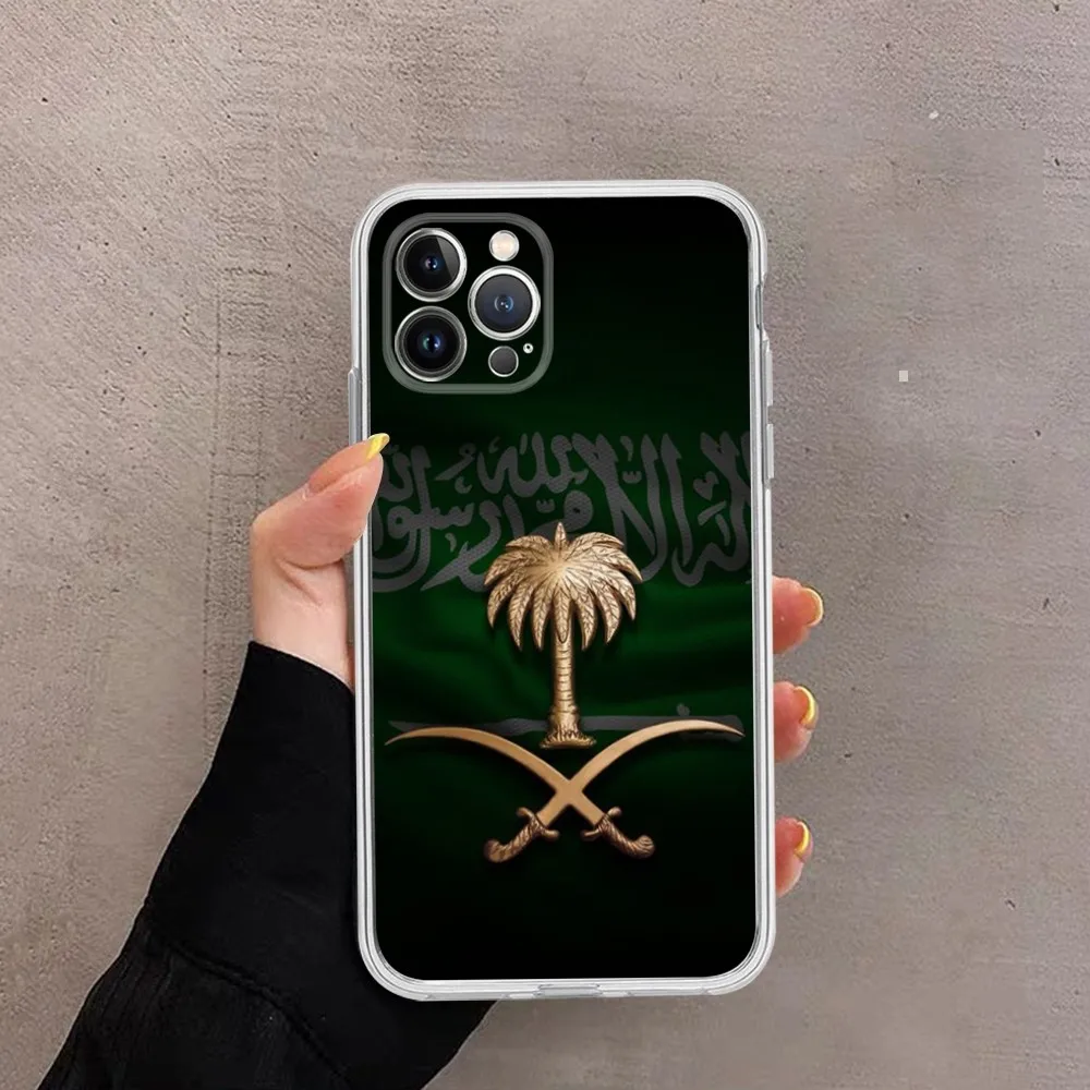 Funda de teléfono con bandera del Reino de Arabia Saudita para IPhone 16 15 14 13 12 Mini 11 Pro XS Max X XR SE 6 7 8 Plus, funda de silicona suave