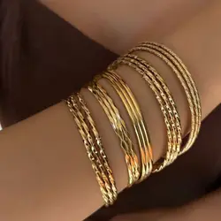 3Pcs/set Twisted Bangle Bracelet Stainless Steel Twisted Twist Bracelet for Women Jewelry Minimalist Style Cuff Accessories