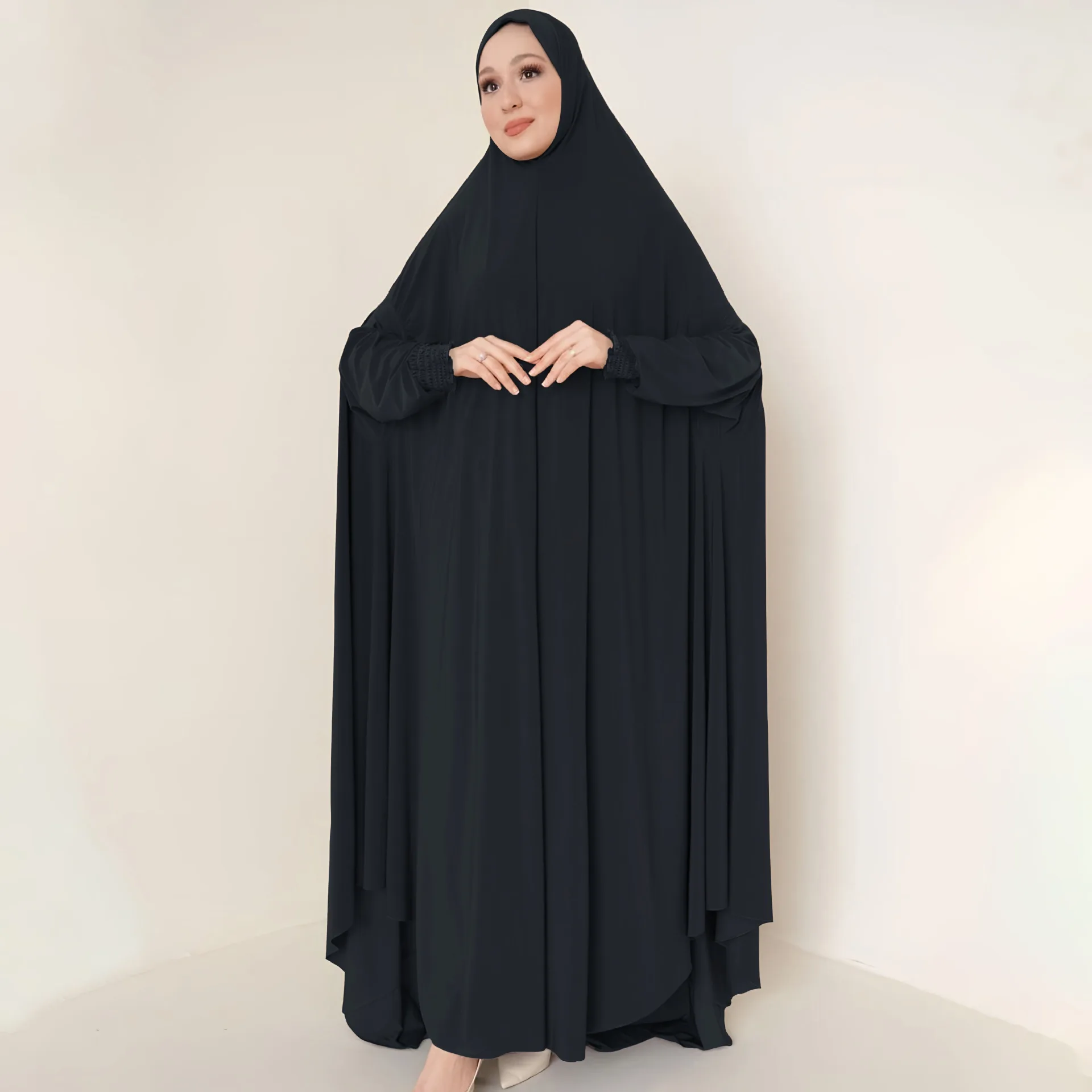 

Ramadan Modest Muslim Dress for Women Hooded Abaya Eid Djellaba Prayer Garment Islam Clothing Turkey Kaftan Jalabiya Kebaya Robe