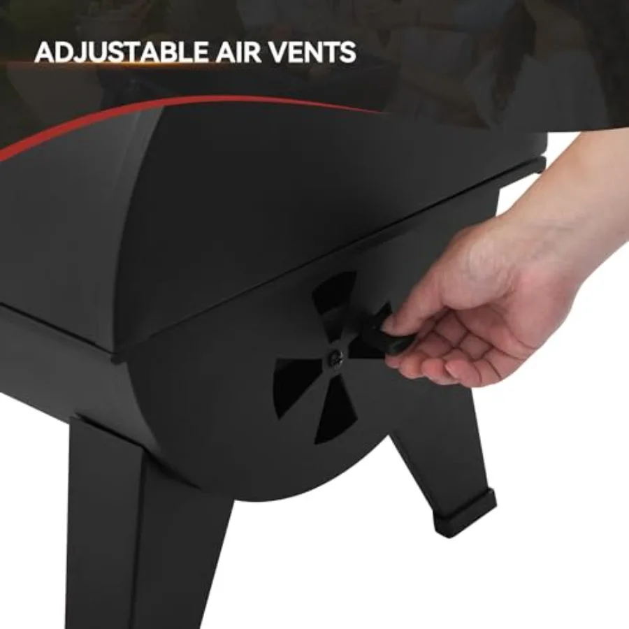 CC1619 شواية فحم محمولة على سطح الطاولة قابلة للتحويل LidtoGrill Zone شواية شواء مدمجة خارجية مع 217 مربع. في. الشوي #6