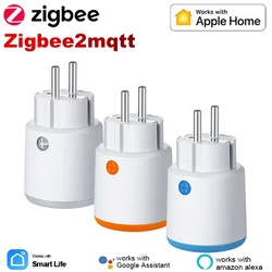 Smart Tuya Zigbee Plug Socket 3680W 16A Power Energy Monitoring Timer Switch EU Outlet Home Assistant Zigbee2mqtt