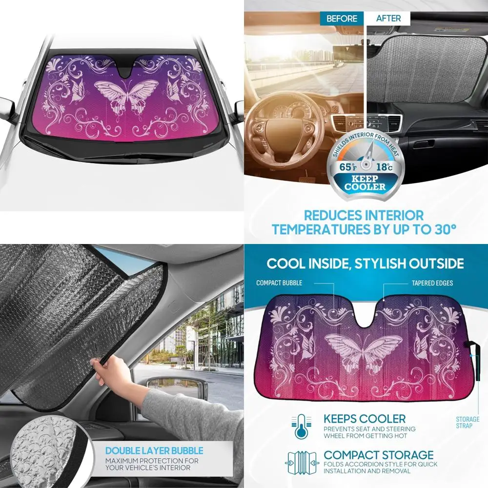 

Розовая бабочка, переднее лобовое стекло, солнцезащитный козырек, аккордеон, складной стиль, автозащита для автомобилей, грузовиков, фургонов, блоки, УФ-лучей, солнцезащитный козырек