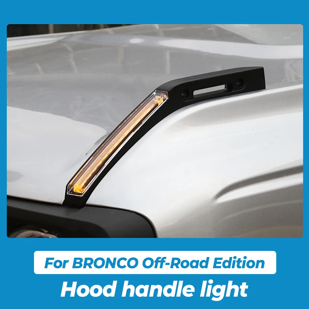 

Hood Trim with light 2021 2023 Ford Bronco Off-Road Handle Handle Car Tuning Accessories