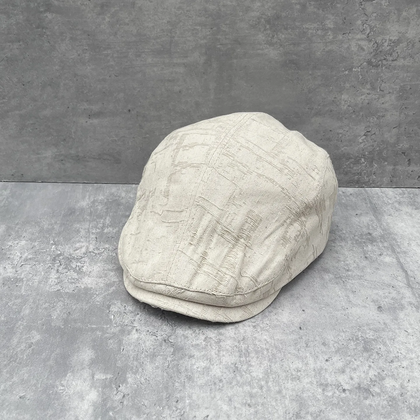 Retro Versatile Short Brim Distressed Texture Newsboy Cap for Women, Spring Summer Fashion Breathable Painter Hat