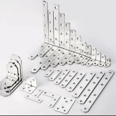 2/5/10 st förtjockad rostfri hörnkod träskiva skarvningslagerplatta kontakt L-formad 90 graders rätvinkelfäste 12 best sales träkoppling - №3