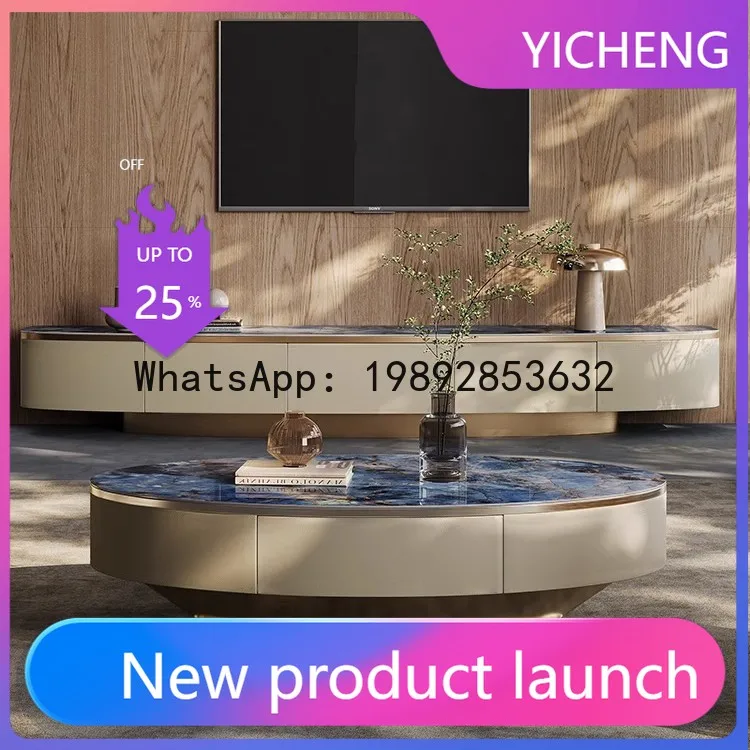 

Hys rock slab coffee table new arrival living room household size round coffee table