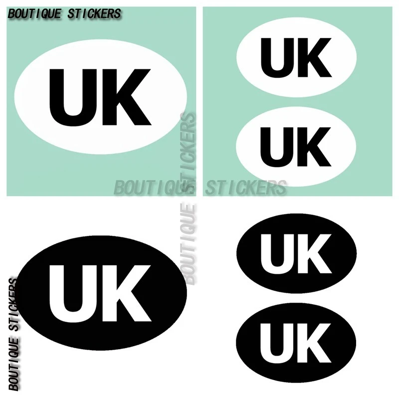 

UK Oval Rear Car Sticker. Lorrys, Caravan - UK, Union Jack, EU, Europe