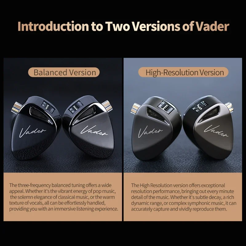 KZ Vader Triple-Driver Dynamic In Ear Monitor Earphones HIFI Music