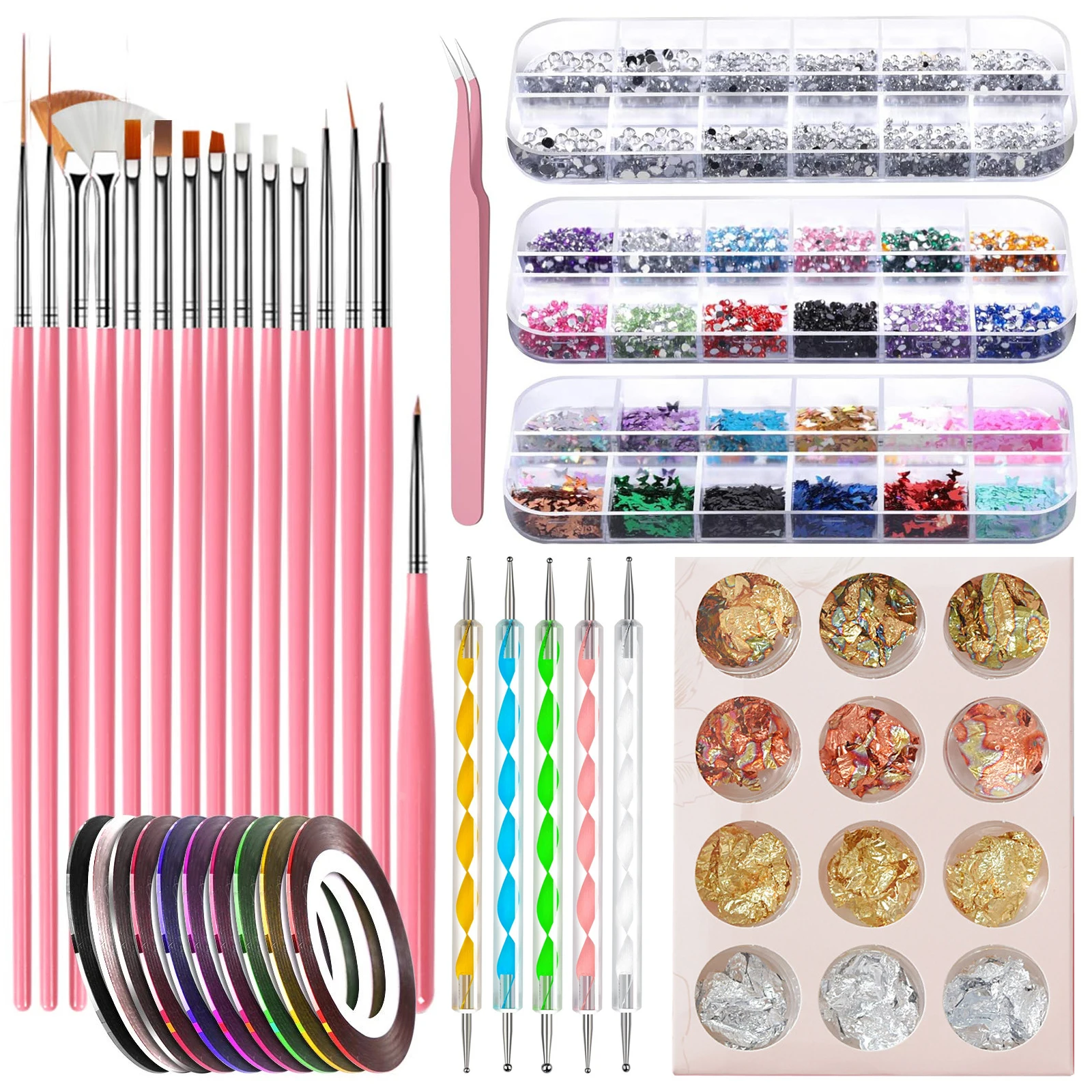 

Professional Nail Art DIY Decorative Accessory Set | Specialized Tools for Acrylic/Gel Nail Art Design, Salon & Home DIY