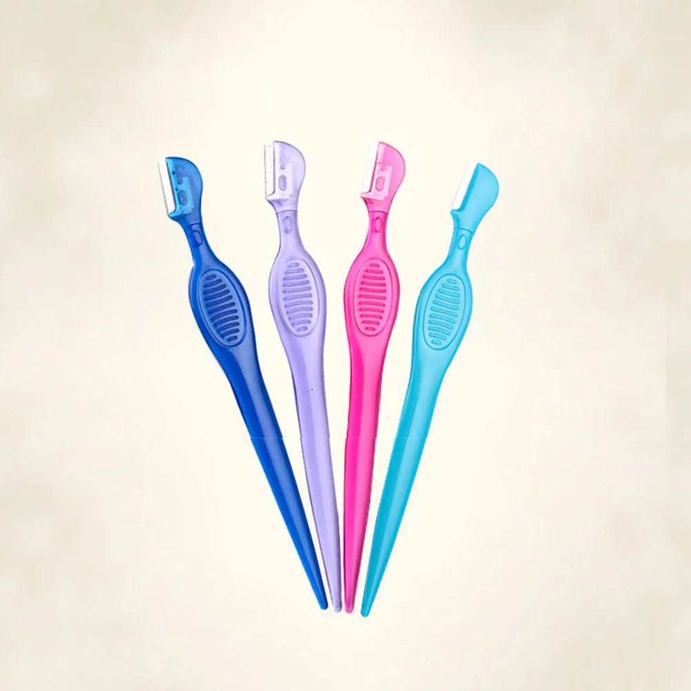 

2Pcs Stainless Steel Eyebrow Razor Set Safe and Gentle Trimmer Easy Handling No Skin Damage for Women Random Color