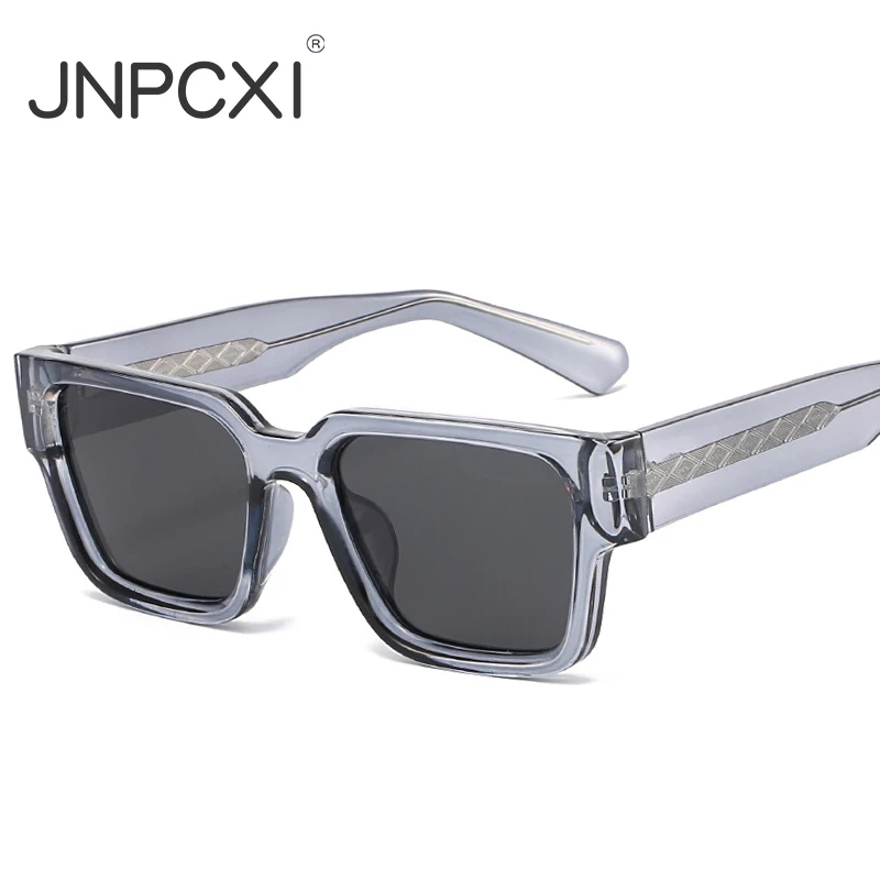 JNPCXI جديد الاستقطاب مربع الرجال النظارات الشمسية الرجعية المسامير TR90 النساء رمادي ظلال UV400 نظارات شمسية