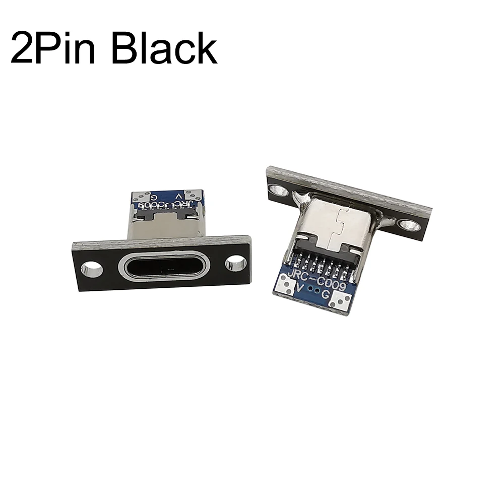 5/10Pcs Typ C USB 3,1 Buchse Stecker Mit Befestigungs Platte 2Pin 4Pin 6Pin Typ-C USB Jack Lade Port für DIY PCB