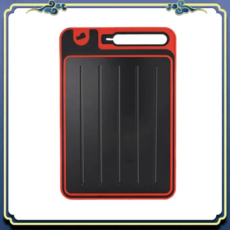 A56P-Defrost Tray Cutting Board Double-Sided Cutting Board Household Tray Tools For Meat With Cutting Board And Sharpener
