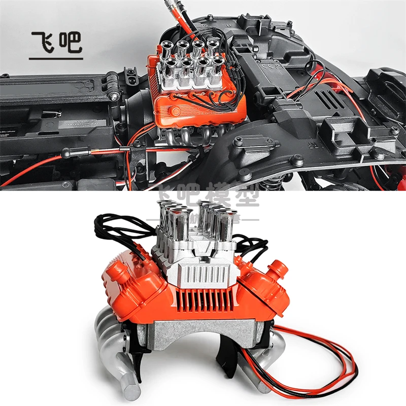 Engine Hood Fan Radiator Stack Type Direct Injection Intake TRX4 for 1/10 RC Crawler Car RC4WD D110Jeep Chevrolet TRX6 DIY