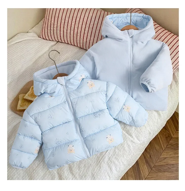 Baby Herbst-Winter-Stil Kinder-Baumwollkleidung Jacke mit Taschen Einfarbige Daunenjacke Kleinkind-Mantel Langarm Baby-Baumwollkleidung – Detail 10