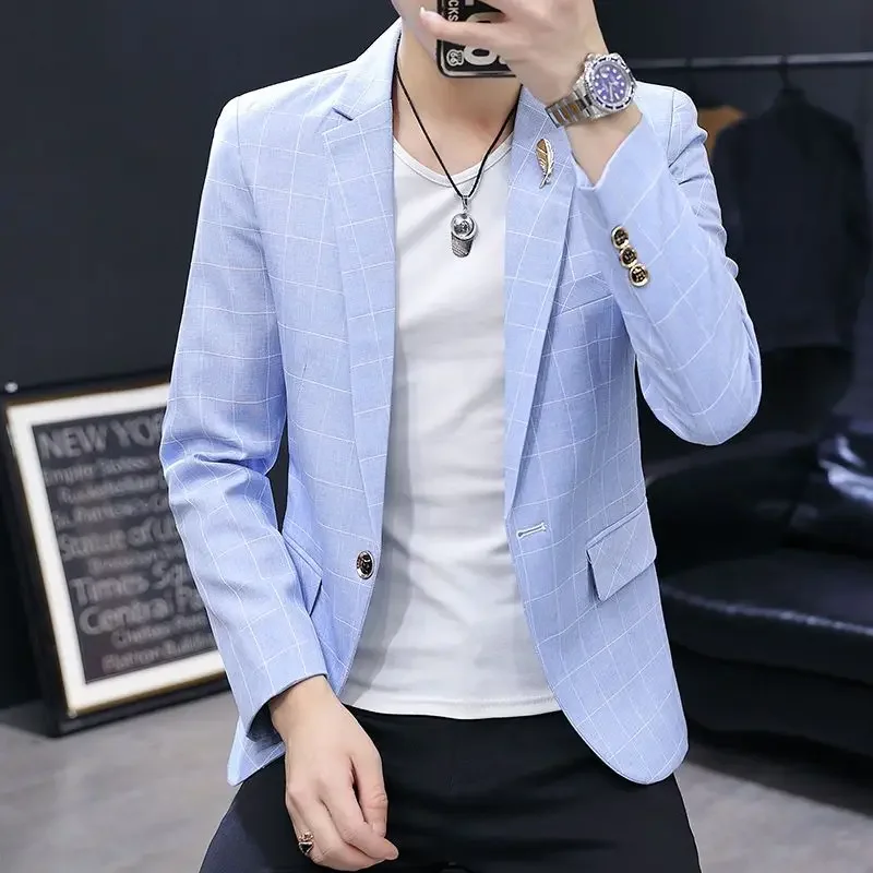 Coats Man Suits and Blazers Plus Big Size Jacket for Men Party Oversize Blue Clothing Luxury Designer High Quality Summer Casual
