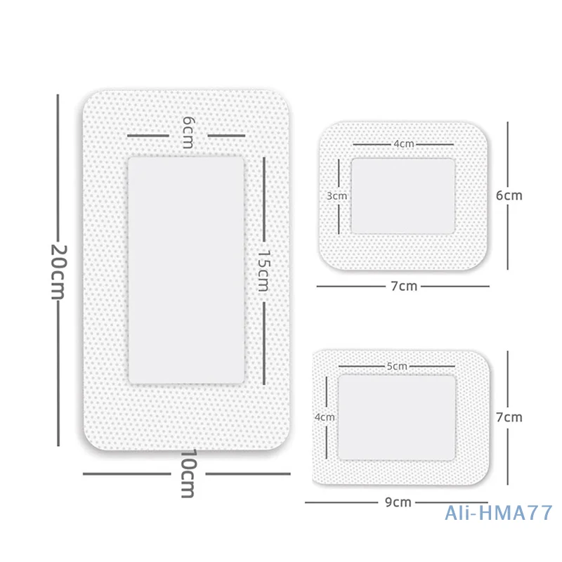10Pcs Sterile Dressing Waterproof Breathable Cushion Adhesive Plaster Wound Hemostasis Sticker Aid Bandage Emergency Kit
