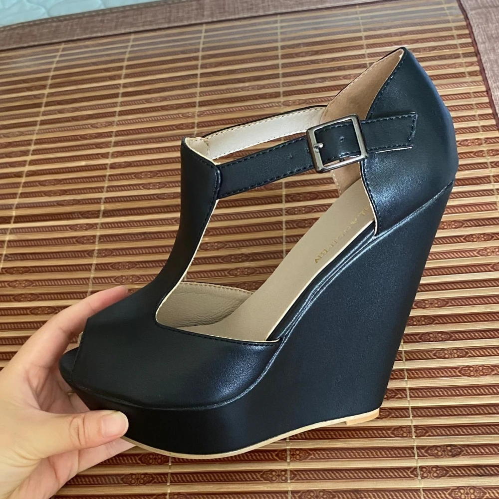 

New Fashion Ladies Shoes Wedges High Heels Women Sexy Peep Toe Summer Party Office Sandals For Female Big Size 34-42 A0070
