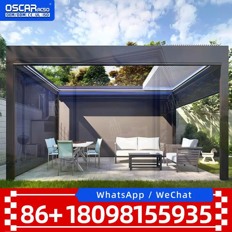 White Aluminium Glass Solarium Home Office Hotel Villa Warehouse Outdoor Winter Garden Construction Sunroom pergolas