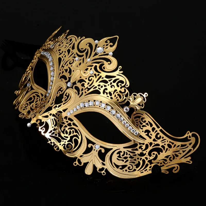 Metal Diamond Inlaid Hollow Iron Art Mask Half Face Mask for Women